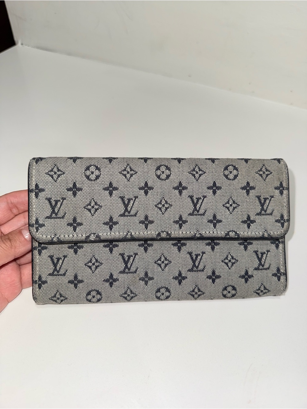 Louis Vuitton Mini Lin Denim International Sarah Long Wallet